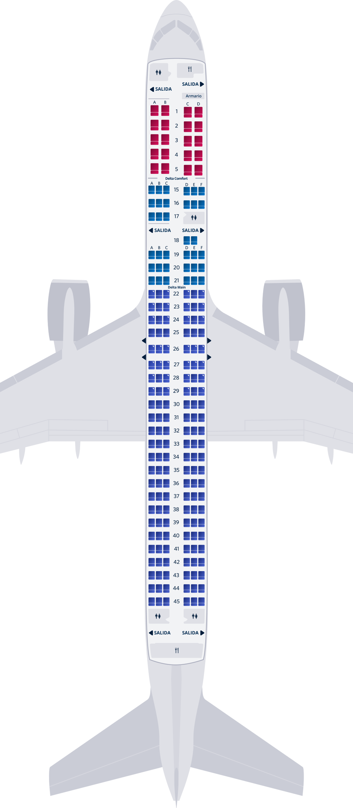 Mapa de asientos del Boeing 757-200-75D